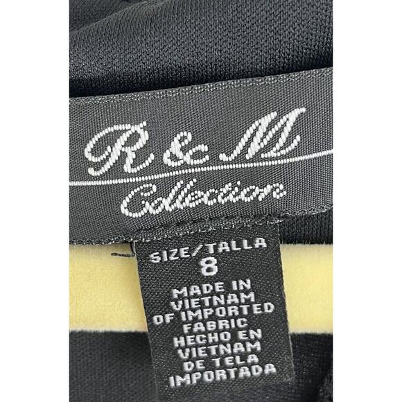 R&M Richards Black Dress Jacket 2-piece Set 8 Sequins Mother Of Bride Lace NWT - Picture 12 of 12